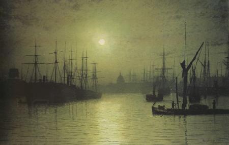 Atkinson Grimshaw rNightfall down the Thames (nn03) oil painting picture